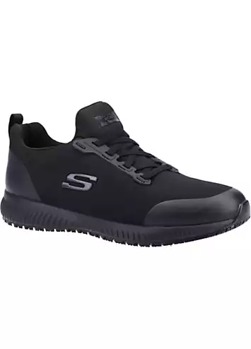 Skechers Work Relaxed Fit Mens Black Slip Resistant Squad SR Myton Trainers | Grattan