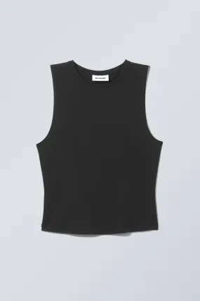 Soft Brushed Tank Top - Sleeveless - Regular length - Black - Ladies | H&M GB