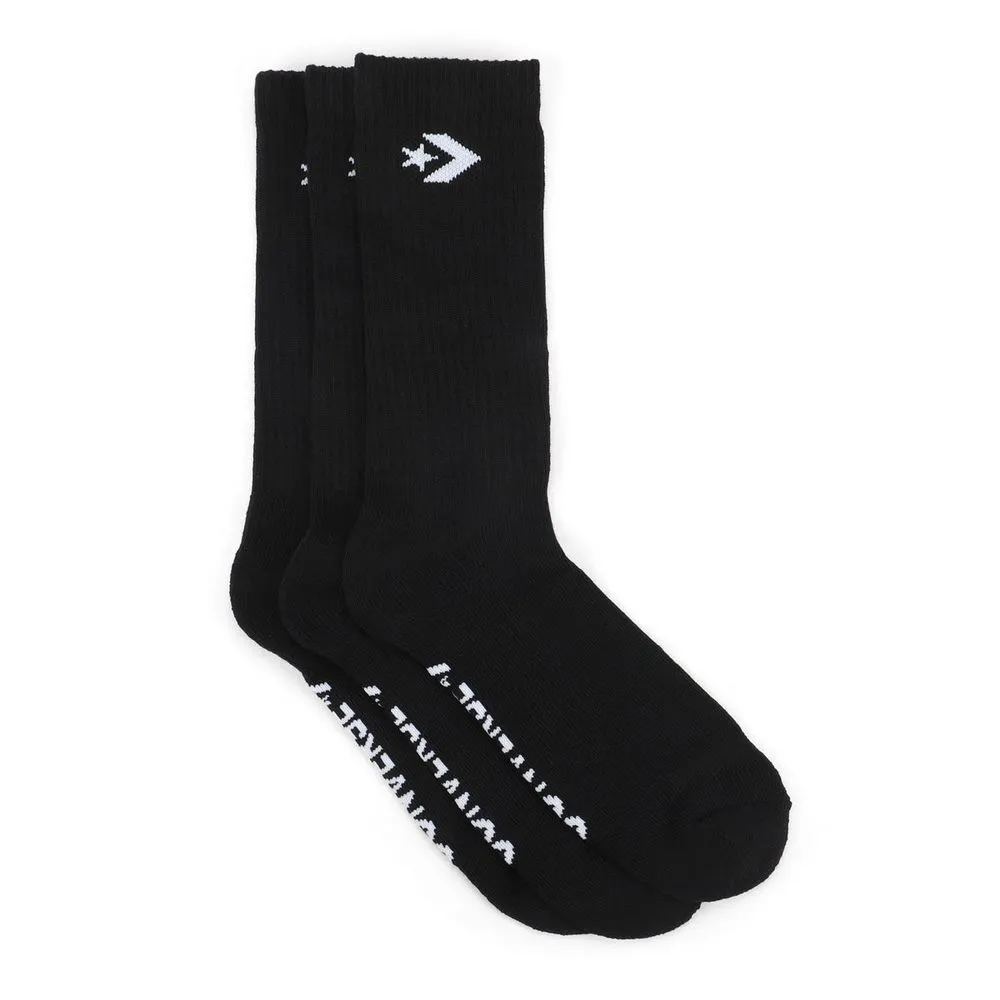 Soft Moc Mens Converse Sport Crew Sock 3 Pack - Black