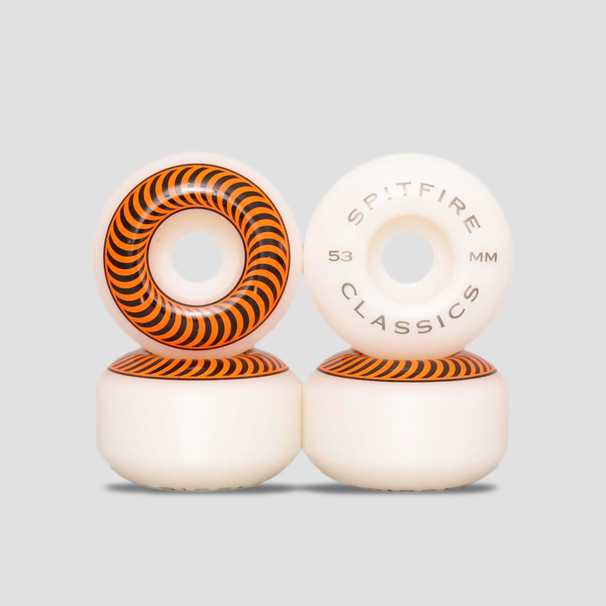 Spitfire 53mm Classic Skateboard Wheels White/Orange