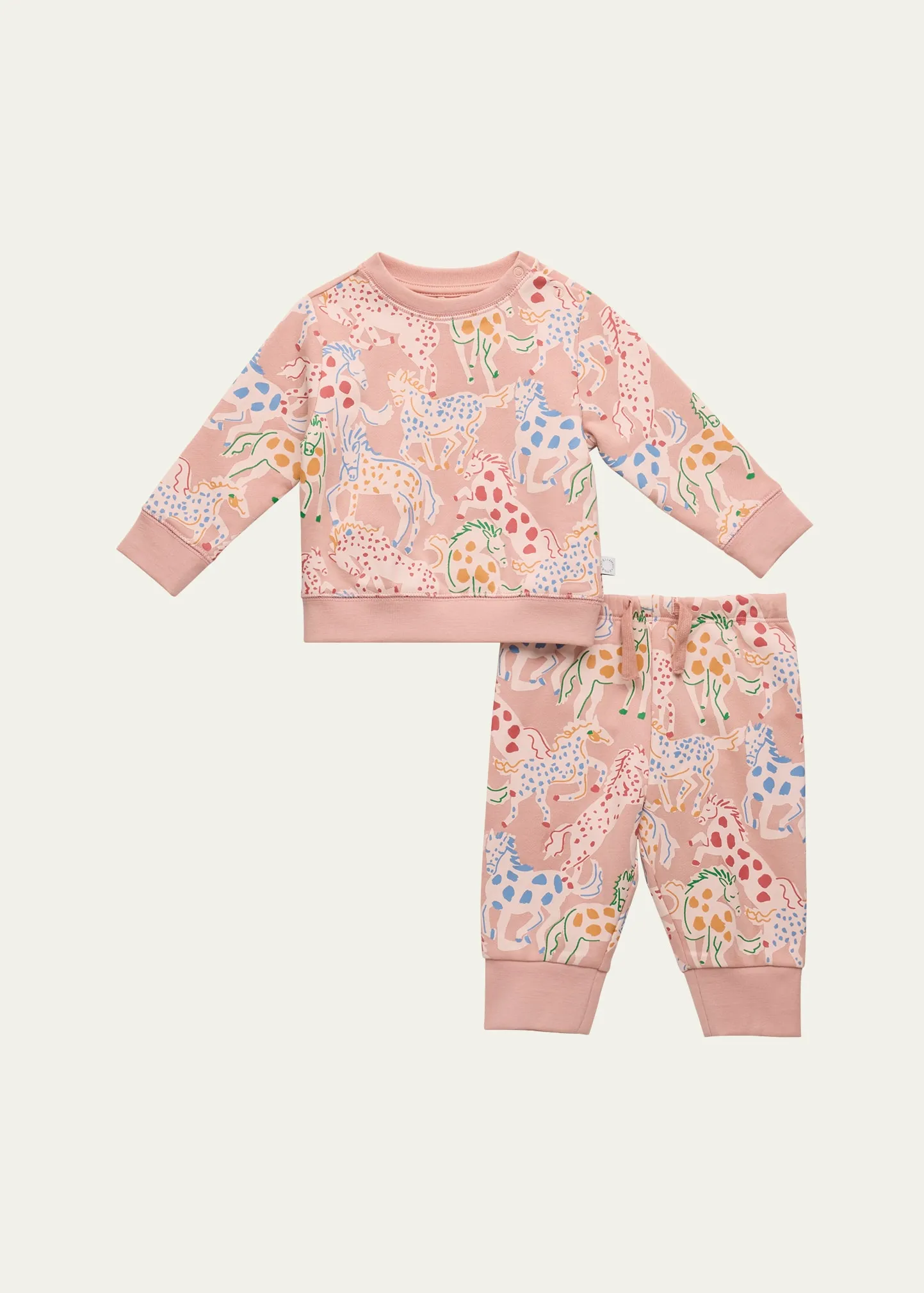 Stella McCartney Kids Girl's Prairie Horse-Print Two-Piece Tracksuit, Size 3M-36M