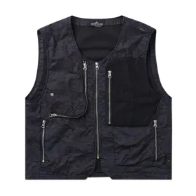 stone island shadow project utility vest (black / multi)