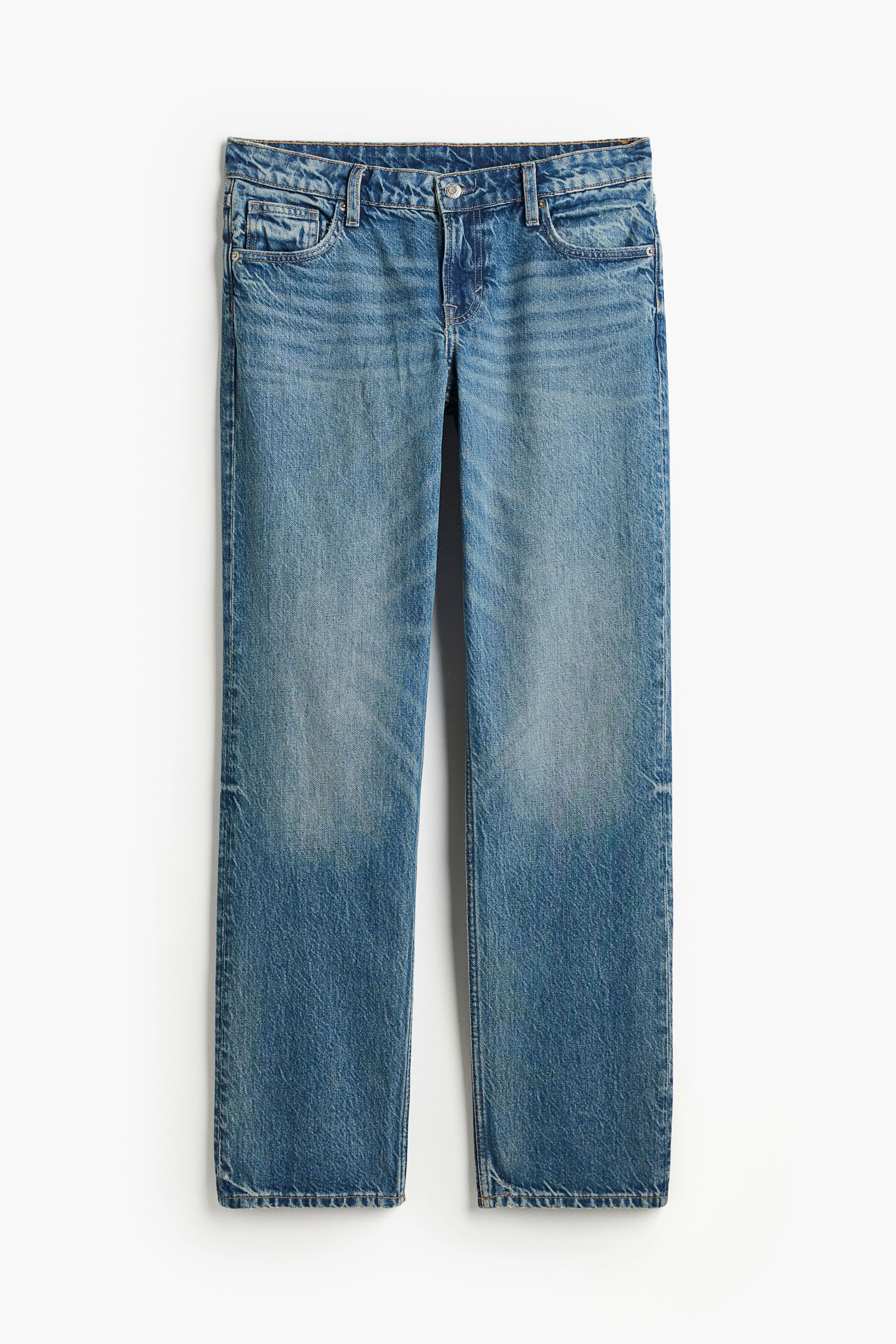 Straight Low Jeans - Low waist - Extra-long legs - Denim blue - Ladies | H&M GB