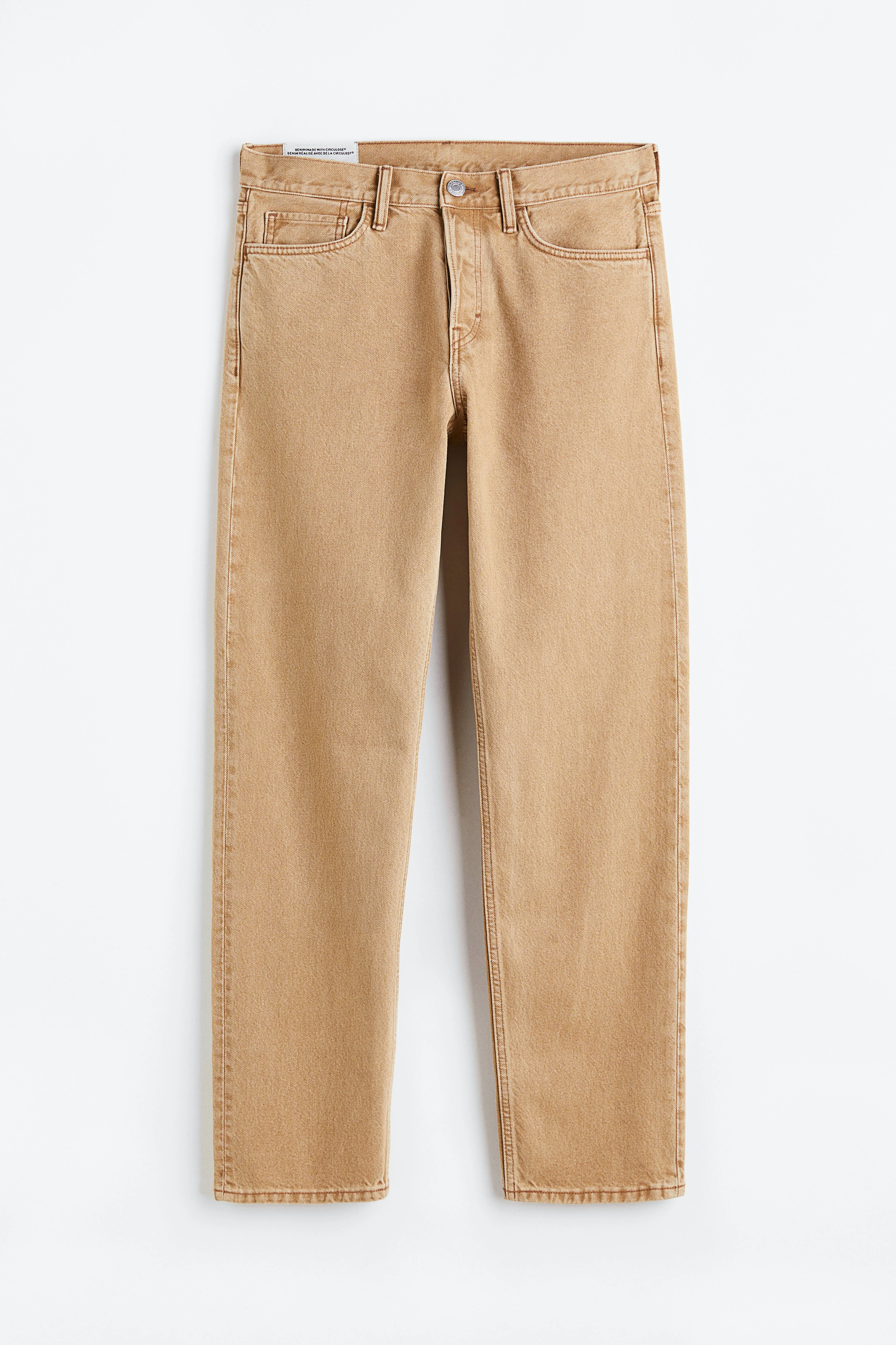 Straight Relaxed Jeans - Regular waist - Long - Beige - Men | H&M GB