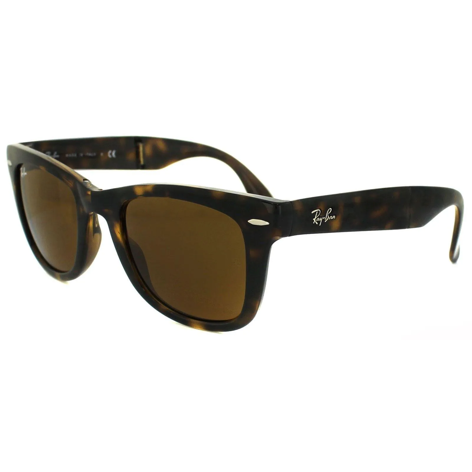 Sunglasses | Rectangle Tortoise Brown Folding Wayfarer 4105 Sunglasses | Ray-Ban