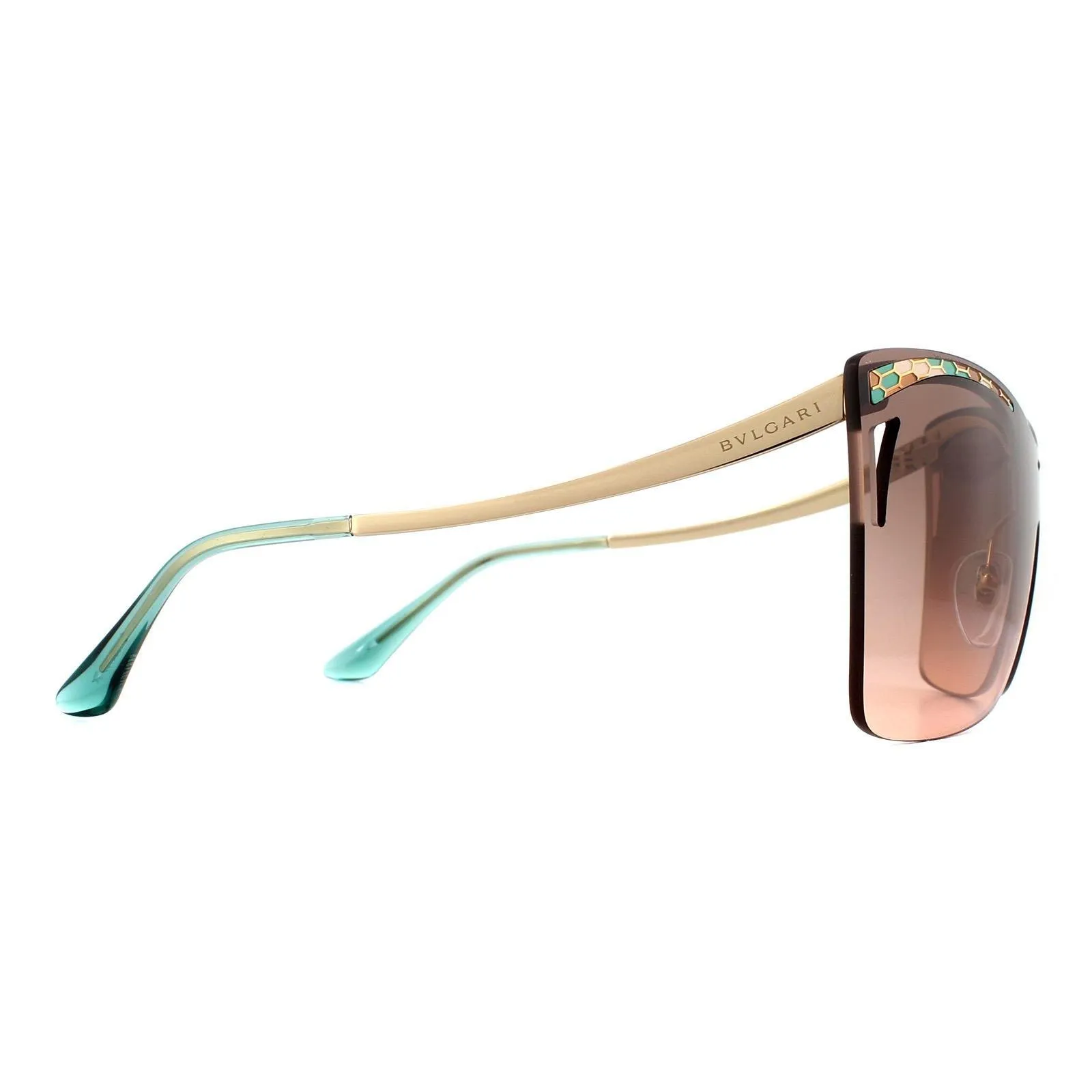 Sunglasses | Shield Rose Gold Pink Gradient Dark Brown BV6138 Sunglasses | Bvlgari