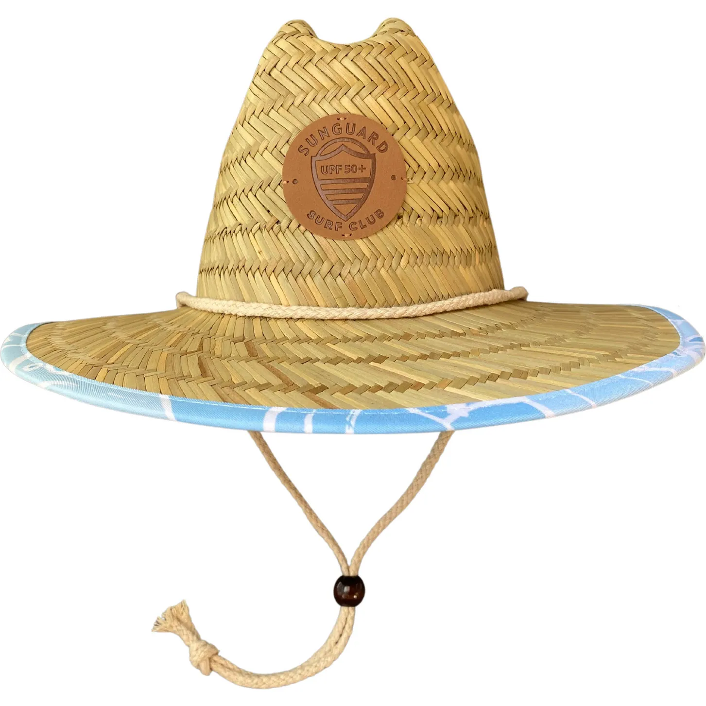 Sunguard Swim Lifeguard Straw Hat, Blue Monstera