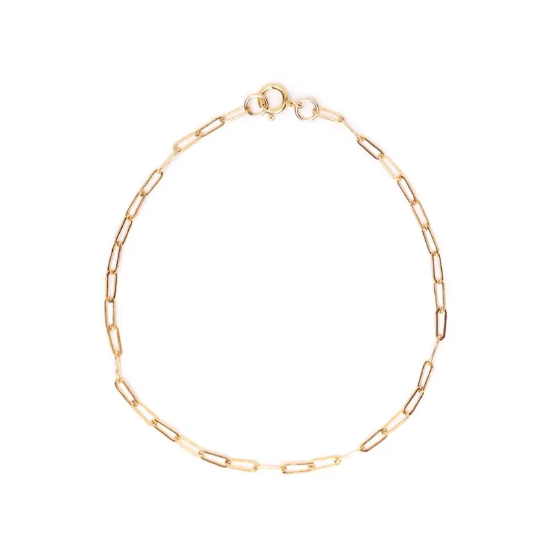 Super Dainty Chain Link Bracelet 5x2mm - 7 - Gold