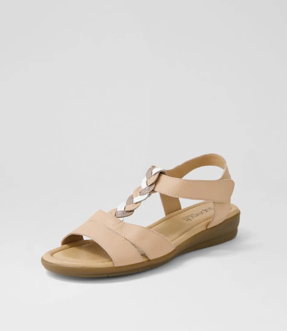 SUPERSOFT Flicksta Dark Nude White Multi Sandals