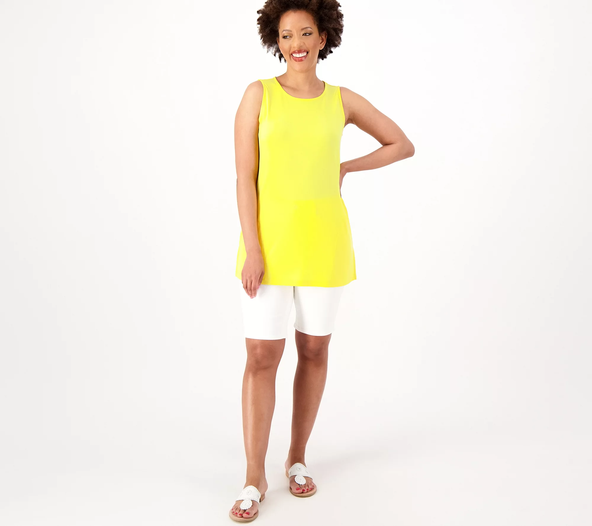 Susan Graver Modern Essentials Pet Liquid Knit Tunic Tank