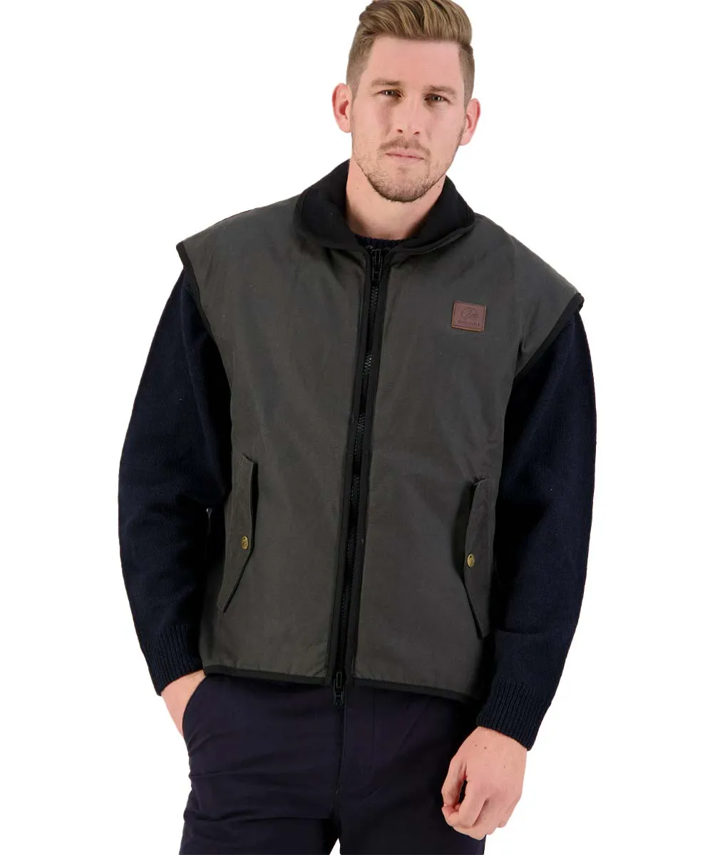 SWANNDRI FOXTON OILSKIN VEST WOOL LINED 