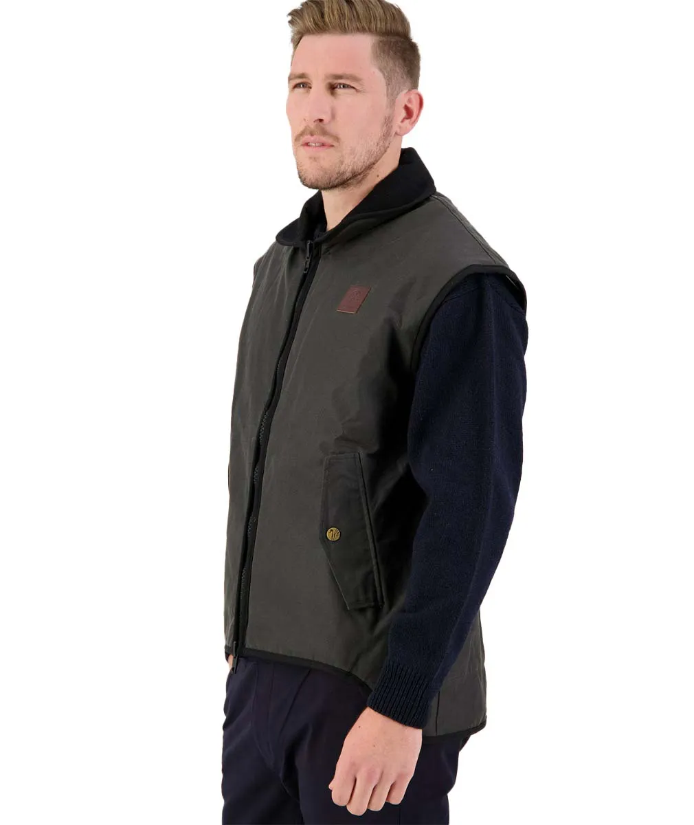 SWANNDRI FOXTON OILSKIN VEST WOOL LINED 