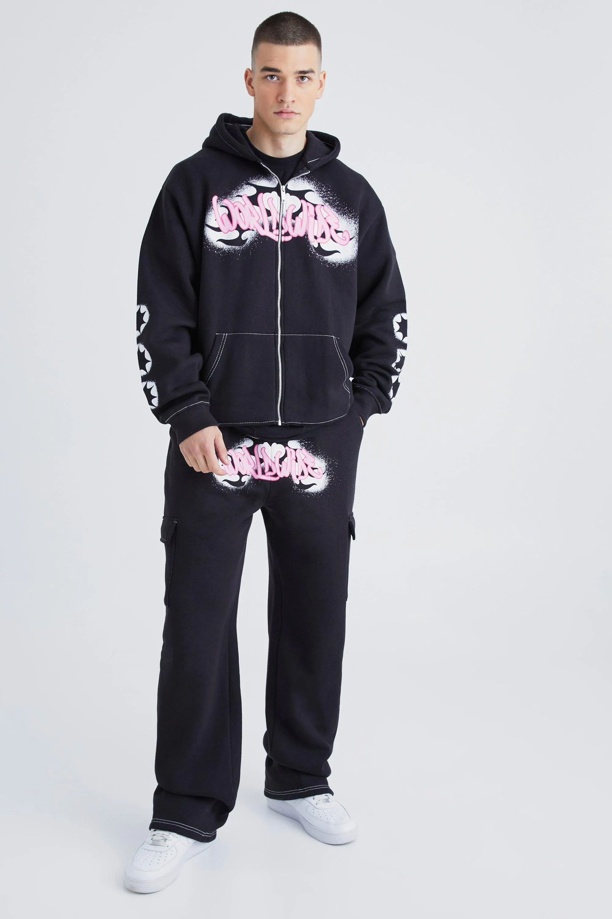 Tall Boxy Worldwide Graffiti Cargo Tracksuit