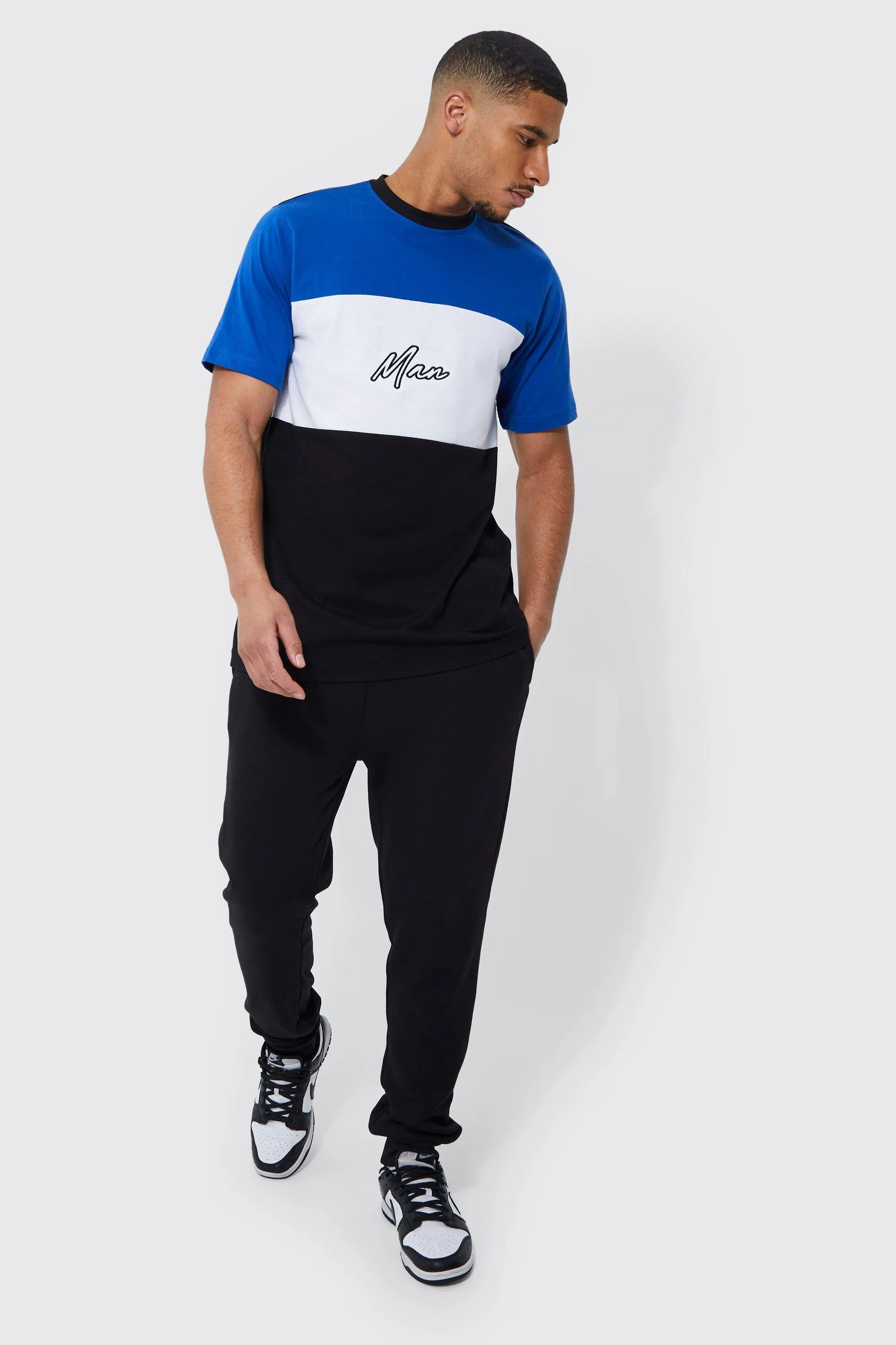 Tall Colour Block Man T-shirt Tracksuit