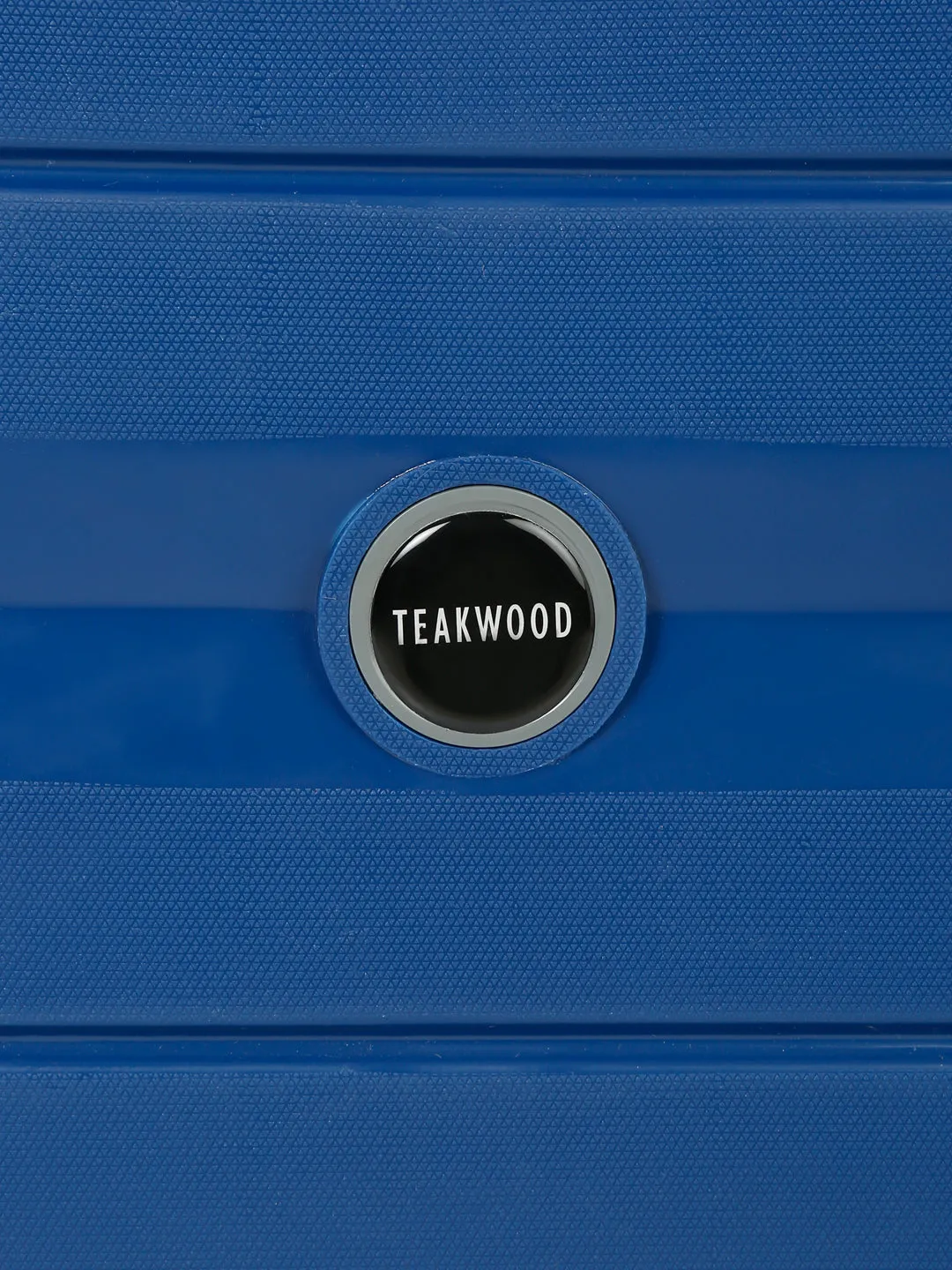 Teakwood Leather Unisex Blue Textured Hard-Sided Medium Trolley Bag