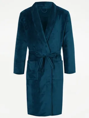 Teal Fleece Dressing Gown | Men | George at ASDA