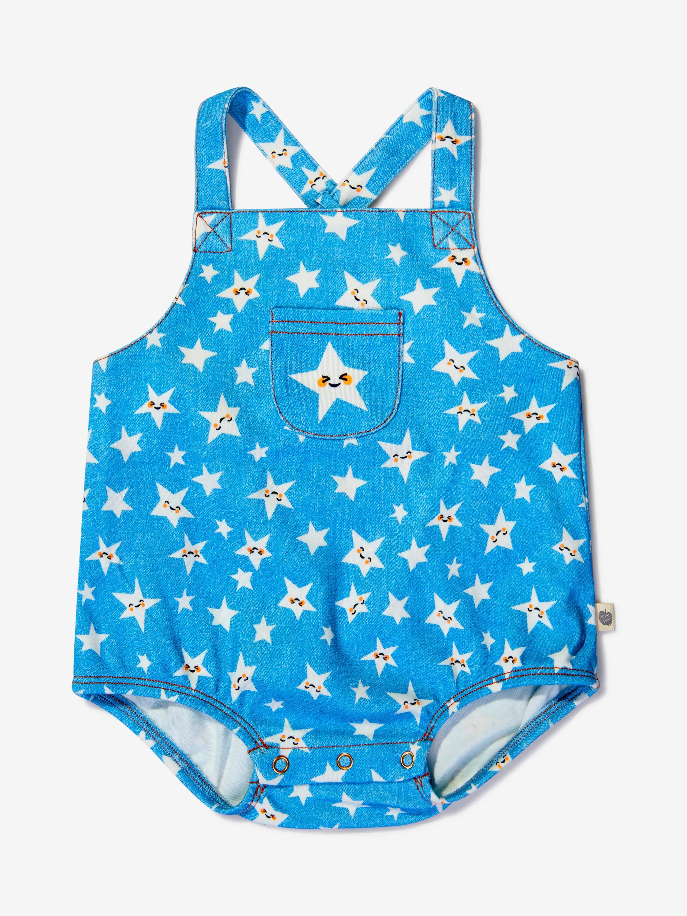 The Bonnie Mob Baby Girls Organic Cotton Star Bubble Romper