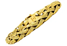 Tiffany & Co. 18 Karat Yellow Gold Braided Wheat Link Bracelet