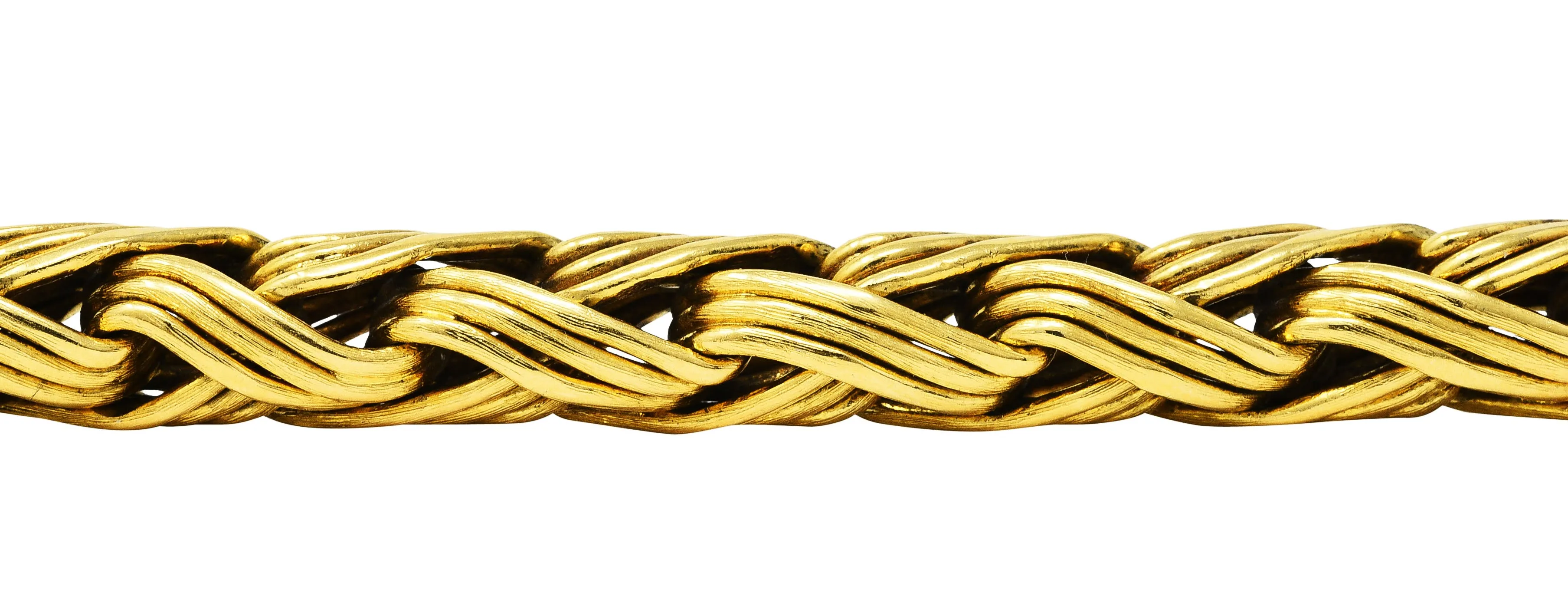 Tiffany & Co. 18 Karat Yellow Gold Braided Wheat Link Bracelet