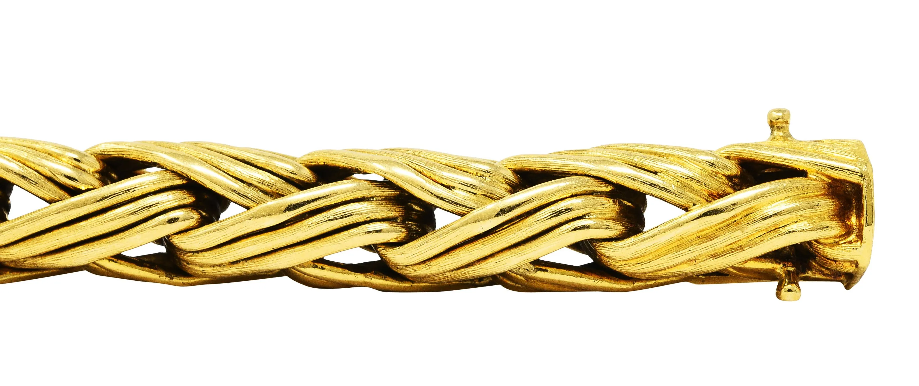 Tiffany & Co. 18 Karat Yellow Gold Braided Wheat Link Bracelet