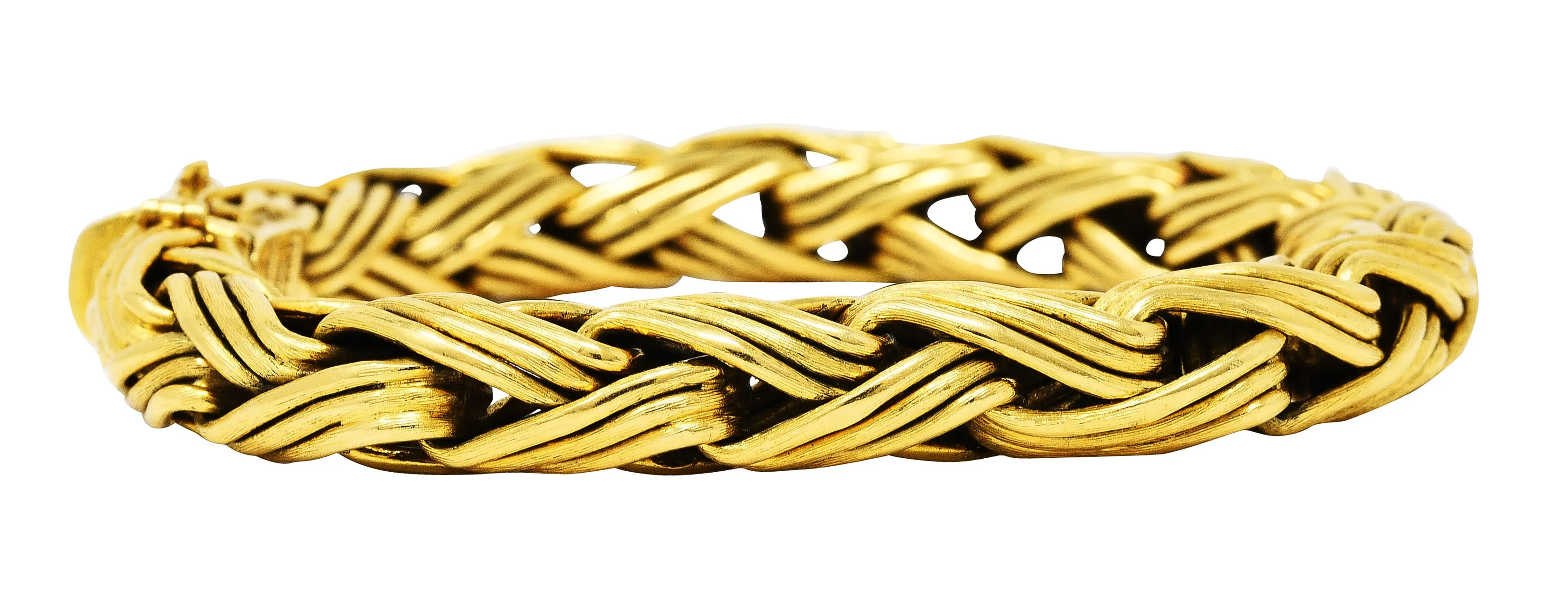 Tiffany & Co. 18 Karat Yellow Gold Braided Wheat Link Bracelet