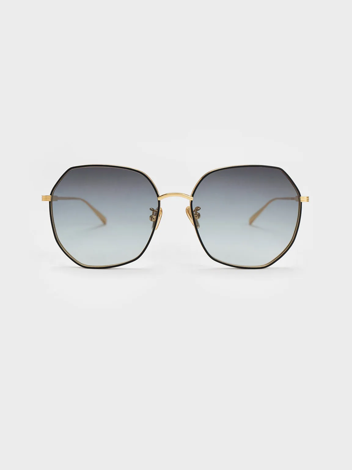 Tinted Geometric Sunglasses - Black