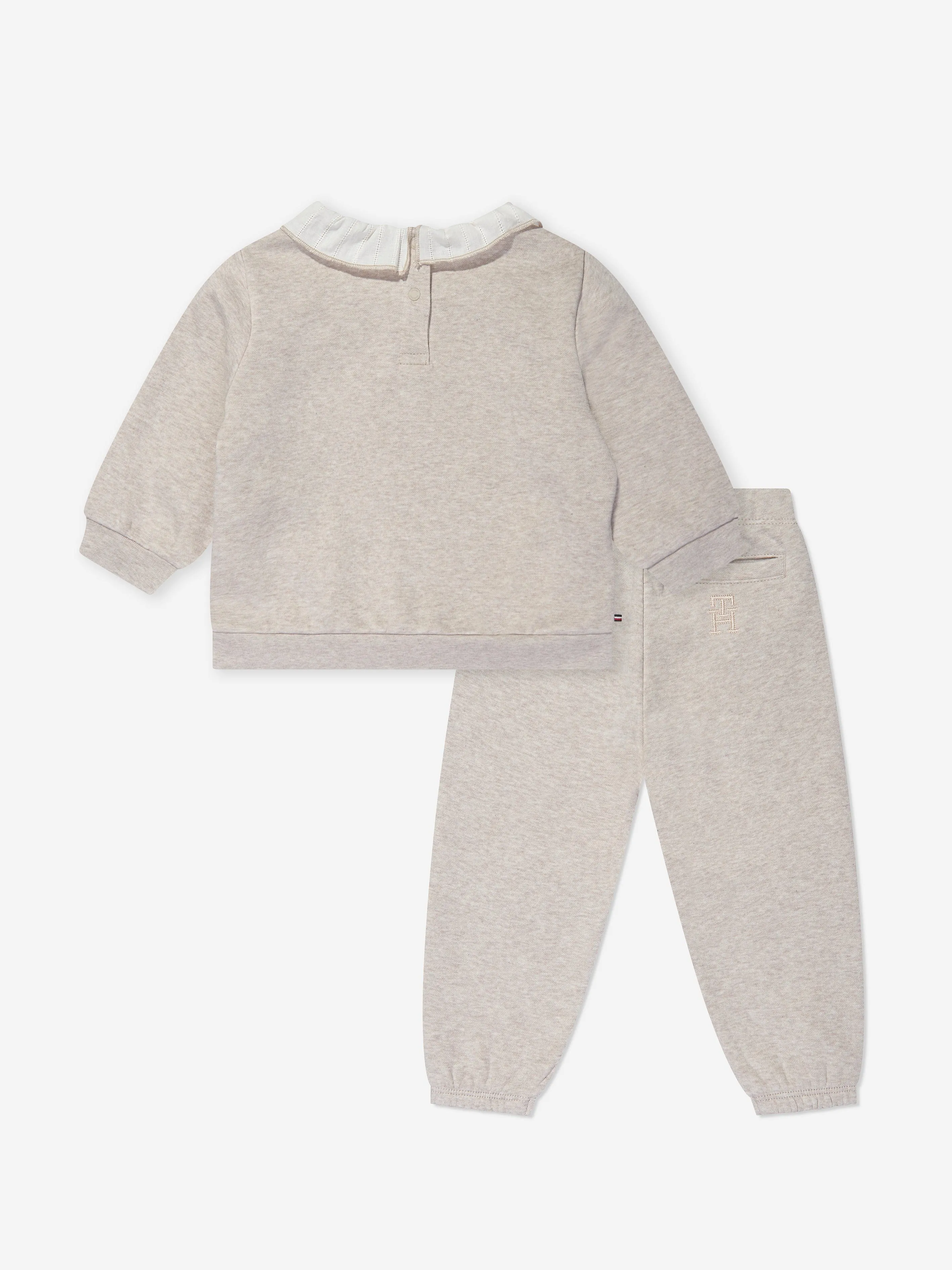 Tommy Hilfiger Baby Girls Lace Collar Tracksuit in Beige