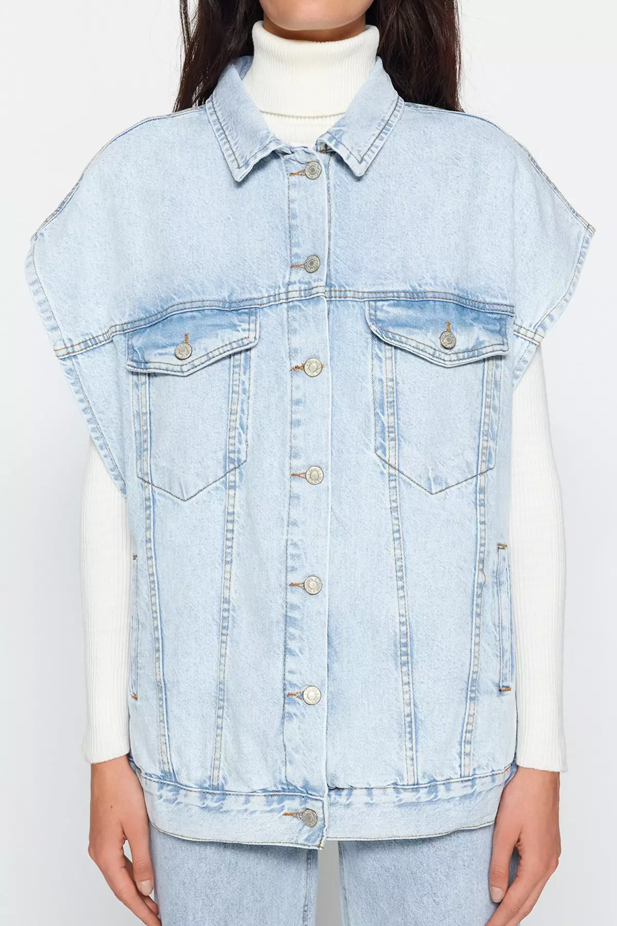 Trendyol Regular Cut Denim Vest