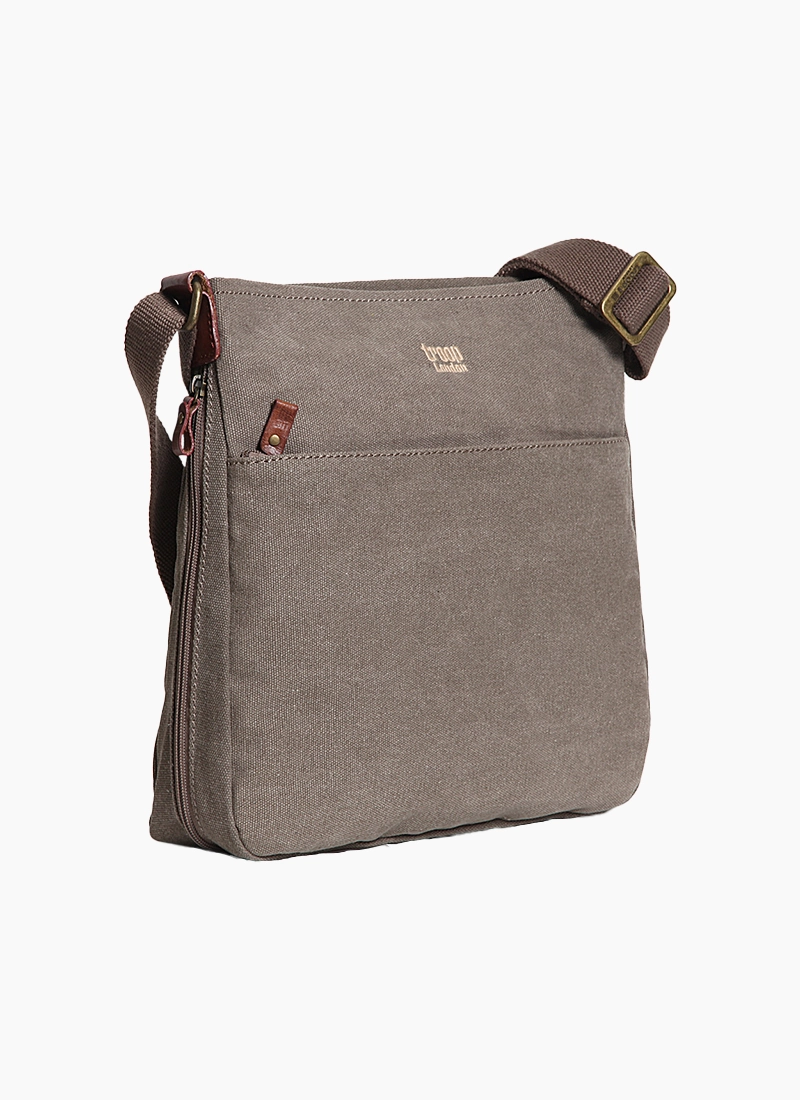 Troop Classic Zip Top Shoulder Bag Brown