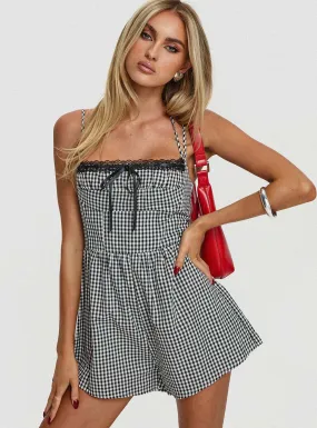 Trynia Romper  Black / White Gingham