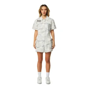 Utility Romper - Oatmeal Camo