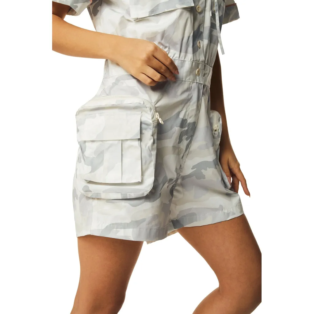 Utility Romper - Oatmeal Camo