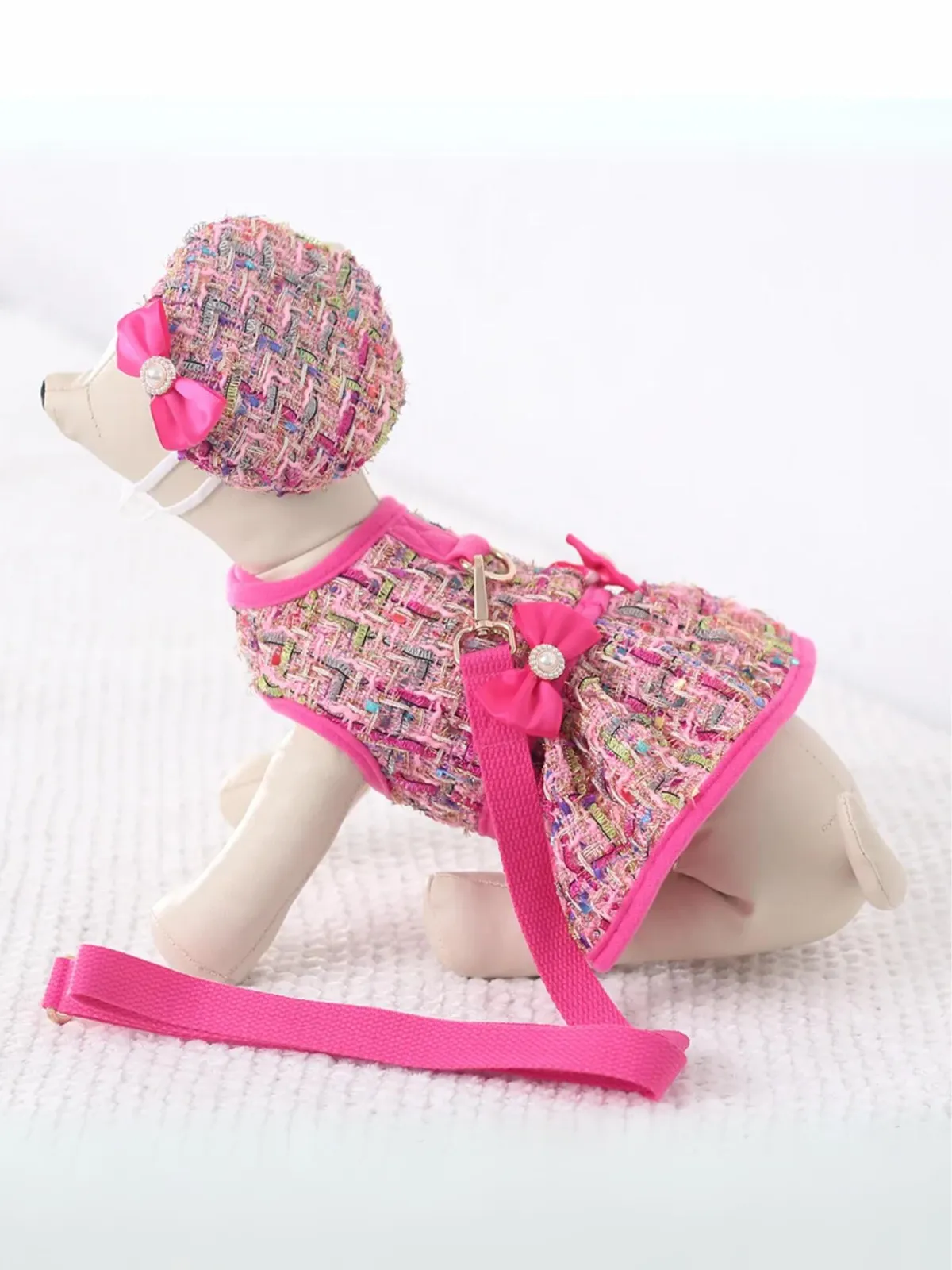 Vest-style Cute Bow Decoration Dog Harness and Leash Set