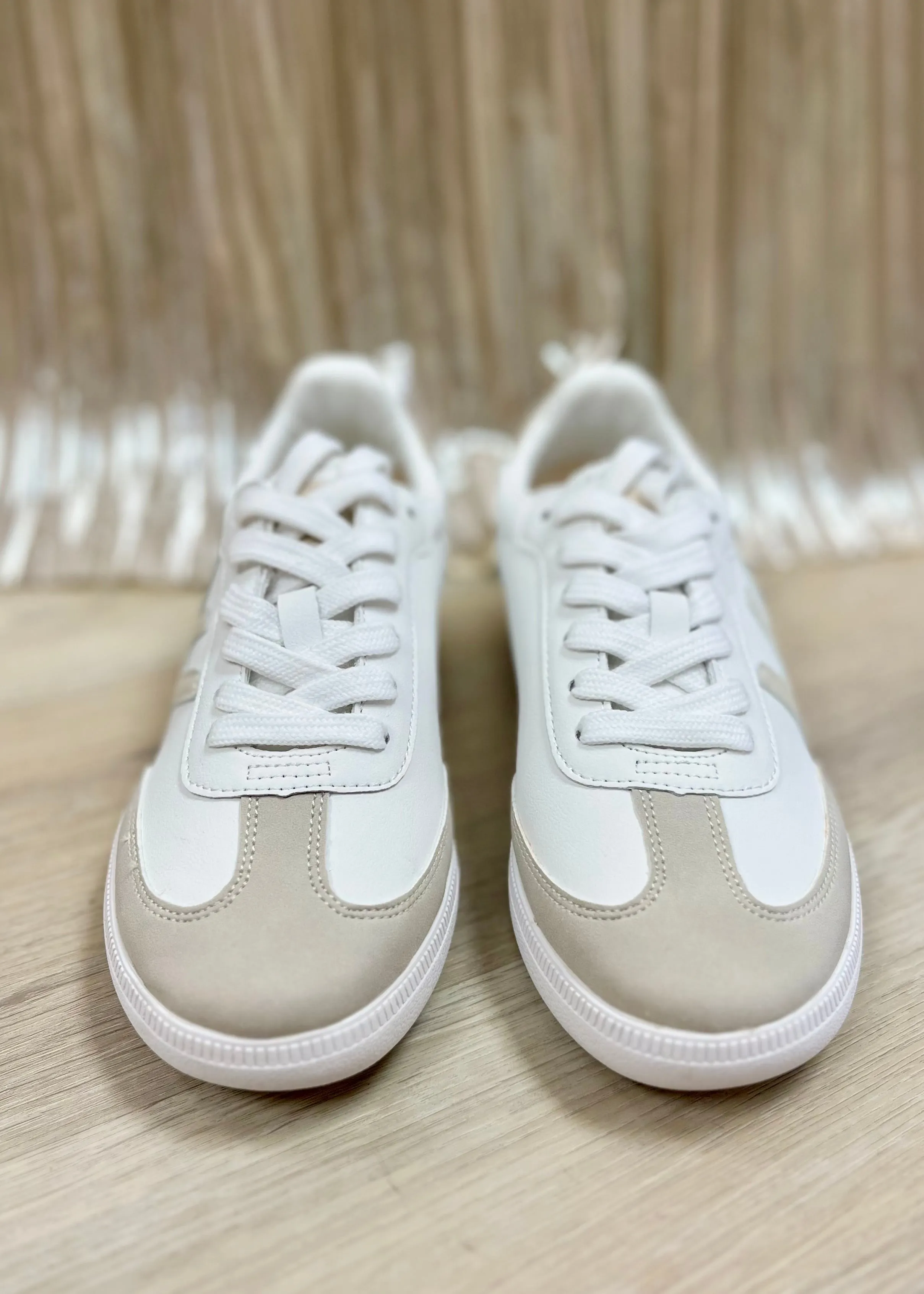 Vintage Havanas: Crisp Low Top Nude Toe Sneakers