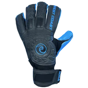 West Coast Kona Blackout Cyan Goalkeeper Gloves