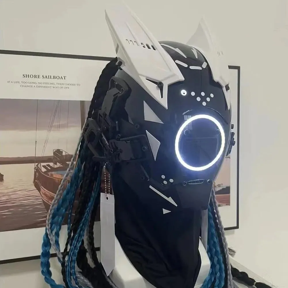 White Cyberpunk Helmet