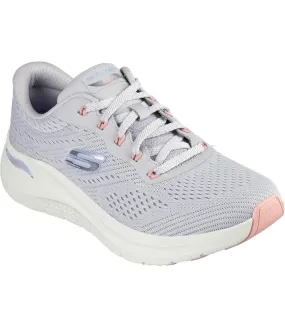 Womens/ladies 2.0 big league arch fit trainers light grey/multicoloured Skechers