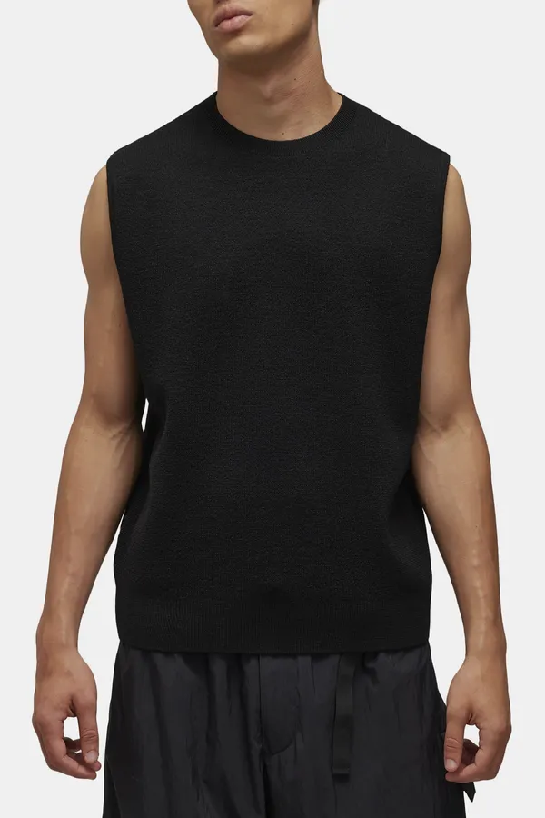 Y-3 Logo Knit Vest - Black